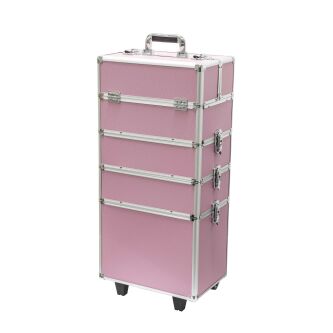 Trolley kuferek na kółkach różowy