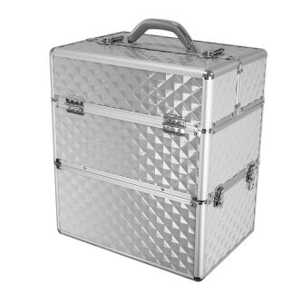 Duży kuferek 2w1 diamonds 3d srebrny
