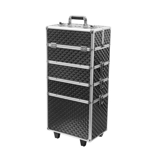 Trolley kuferek na kółkach czarny 3D diamonds