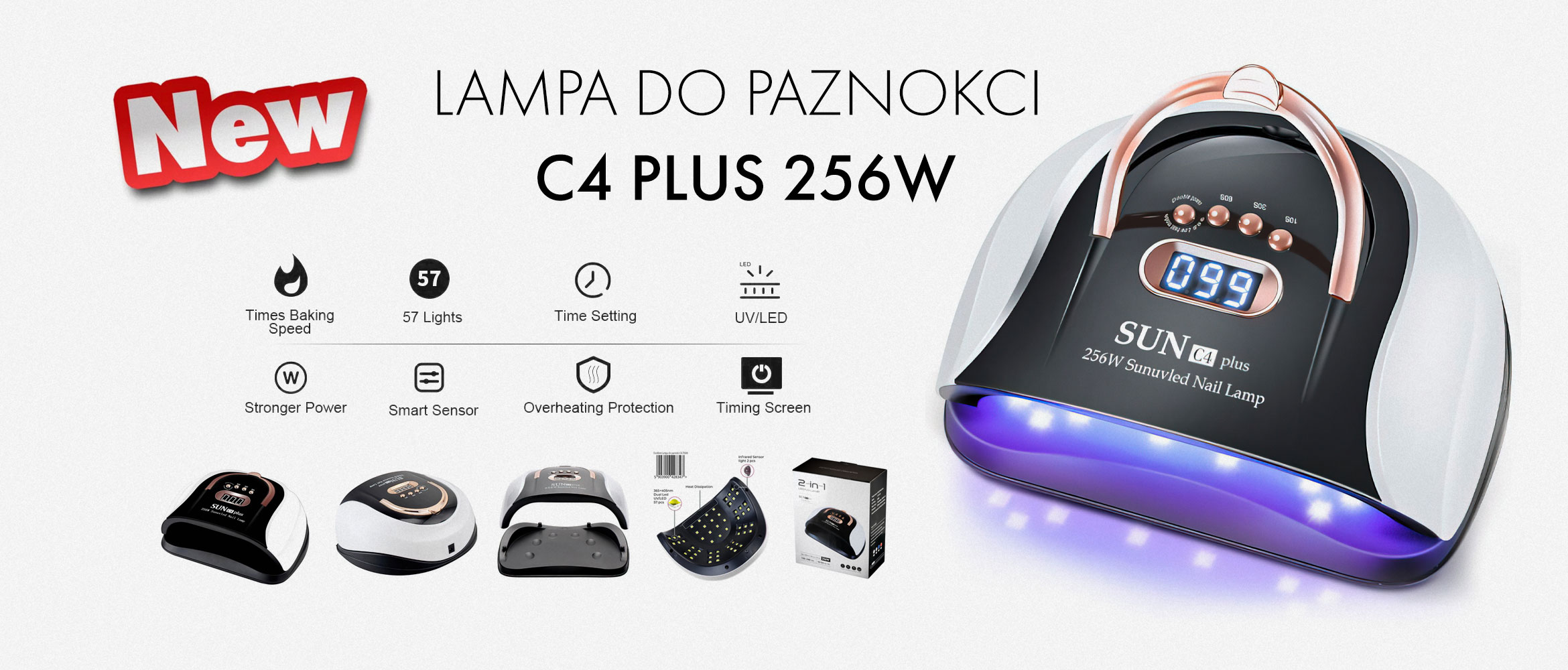 Lampa do paznokci C4 plus 256W