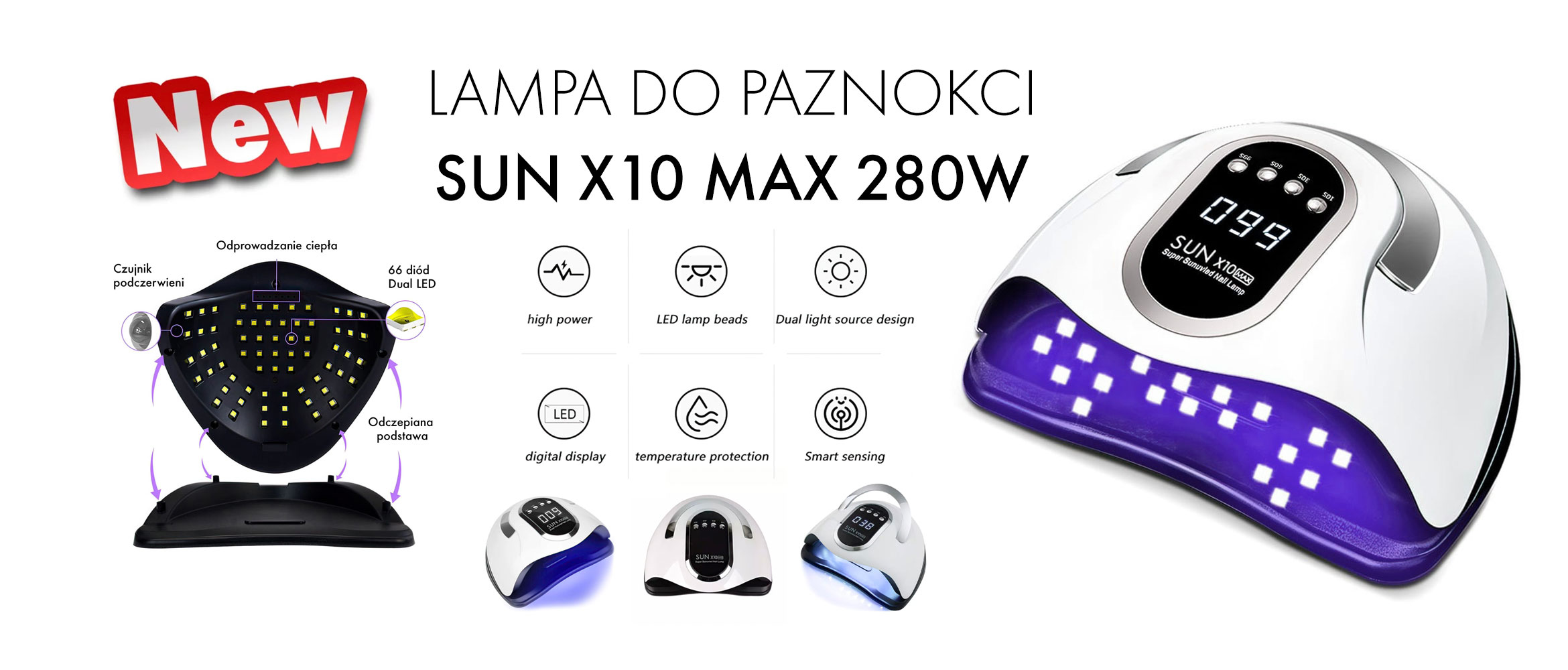 LAMPA DO PAZNOKCI SUN X10 MAX 280W
