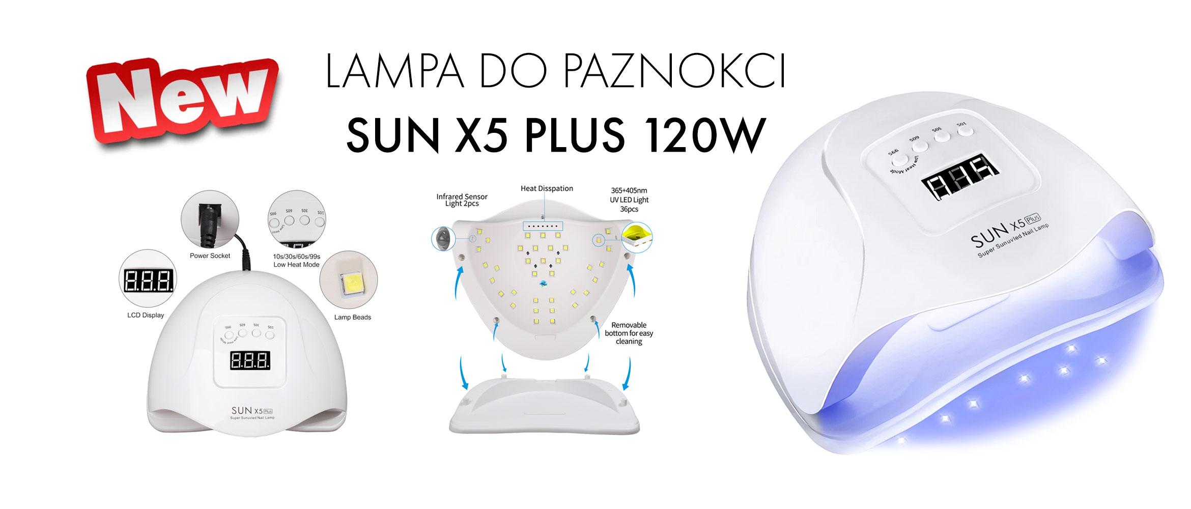 LAMPA DO PAZNOKCI SUN X5 PLUS 120W